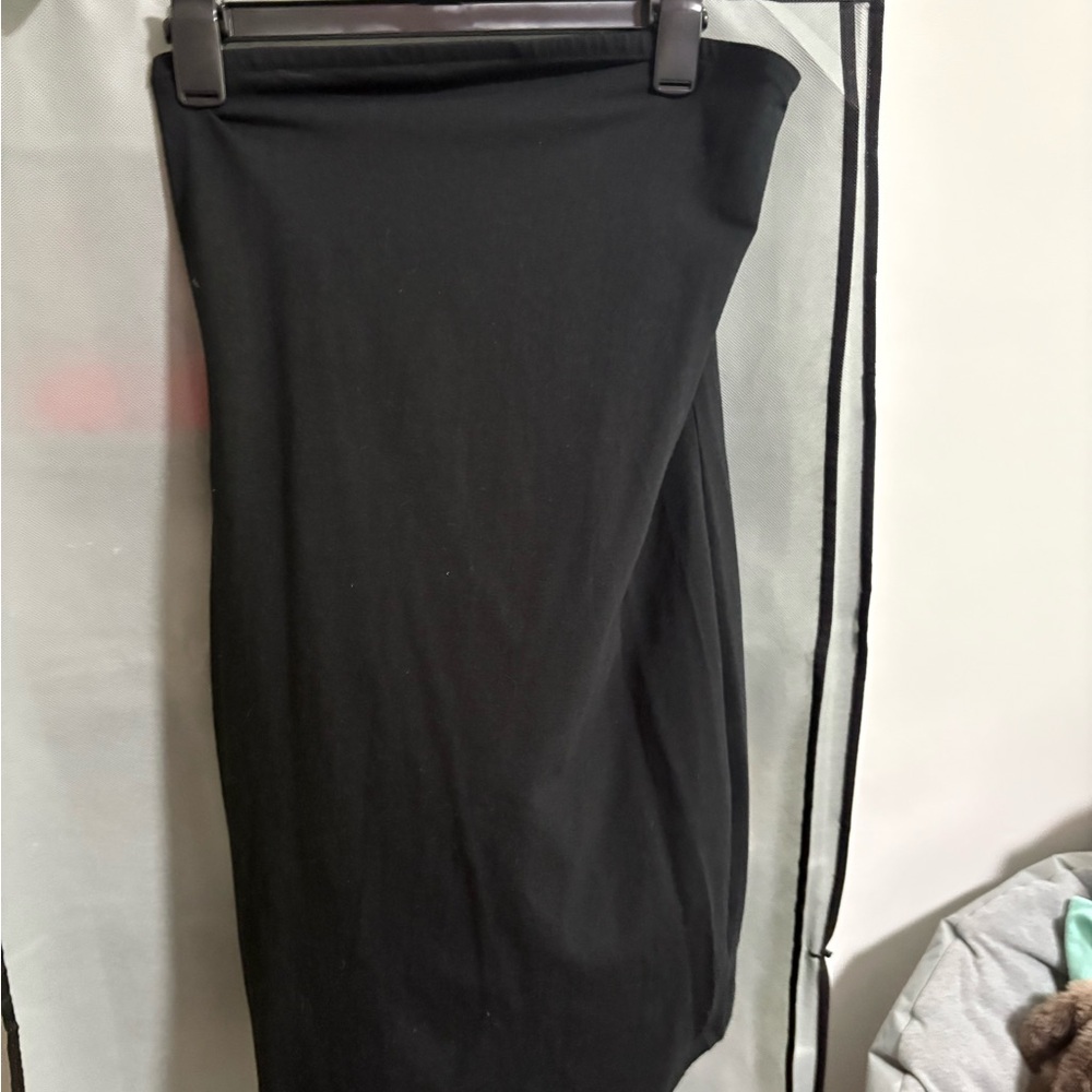 Wild Fable Black Asymmetrical Midi Pencil Dress